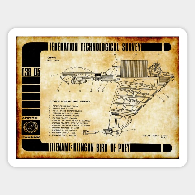 Federation Technological Survey Enemy Vessel Sticker by Starbase79